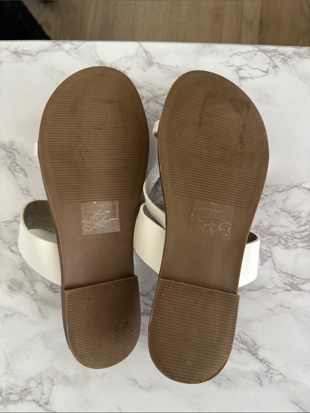 Steve Madden White Leather Crisscross Slide Sandals - Picture 2 of 4